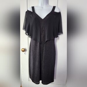 Elegant Black Glitter Dress By Chiasso Sz M